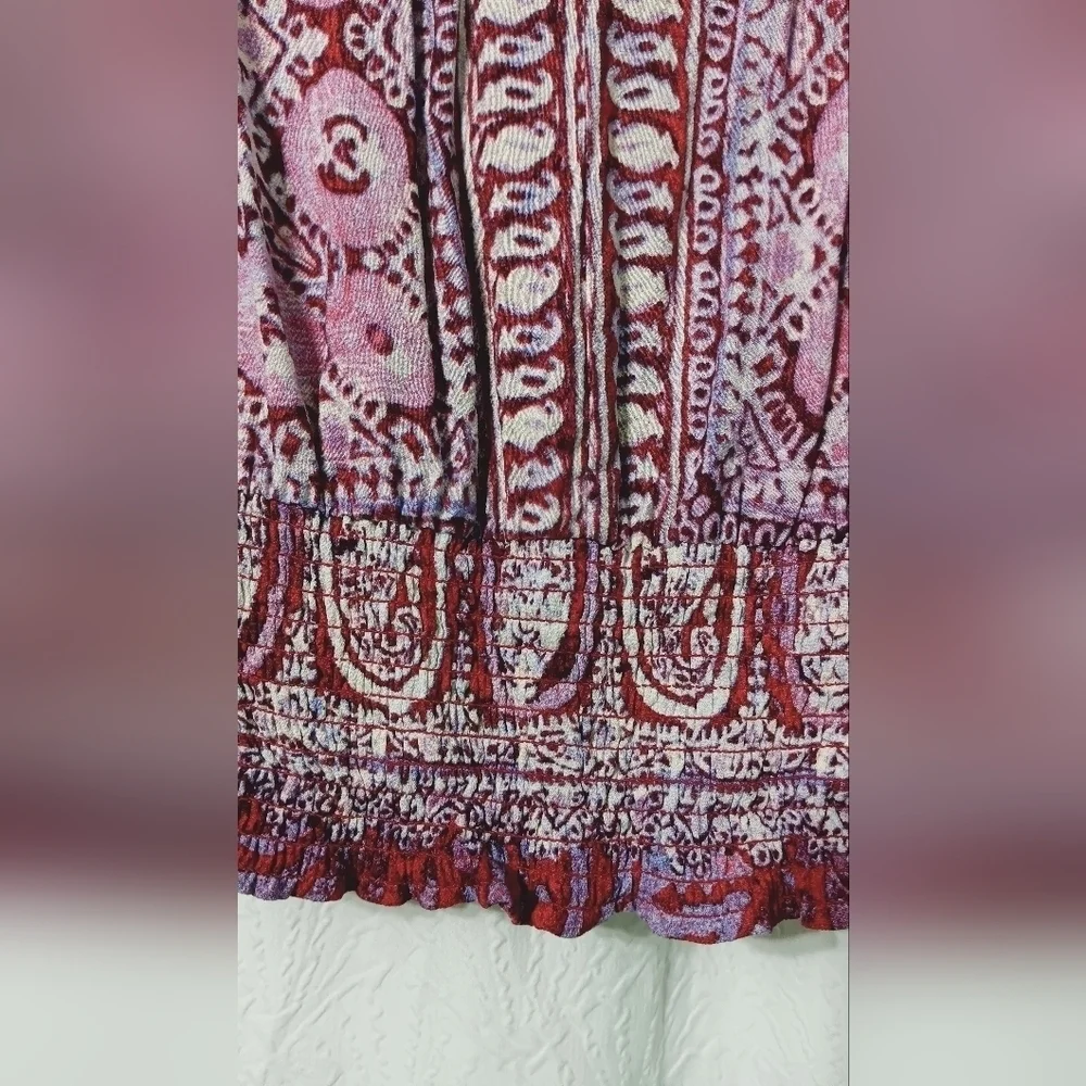 FREE PEOPLE Wild and Free Paisley Crop Top Pink Purple SP